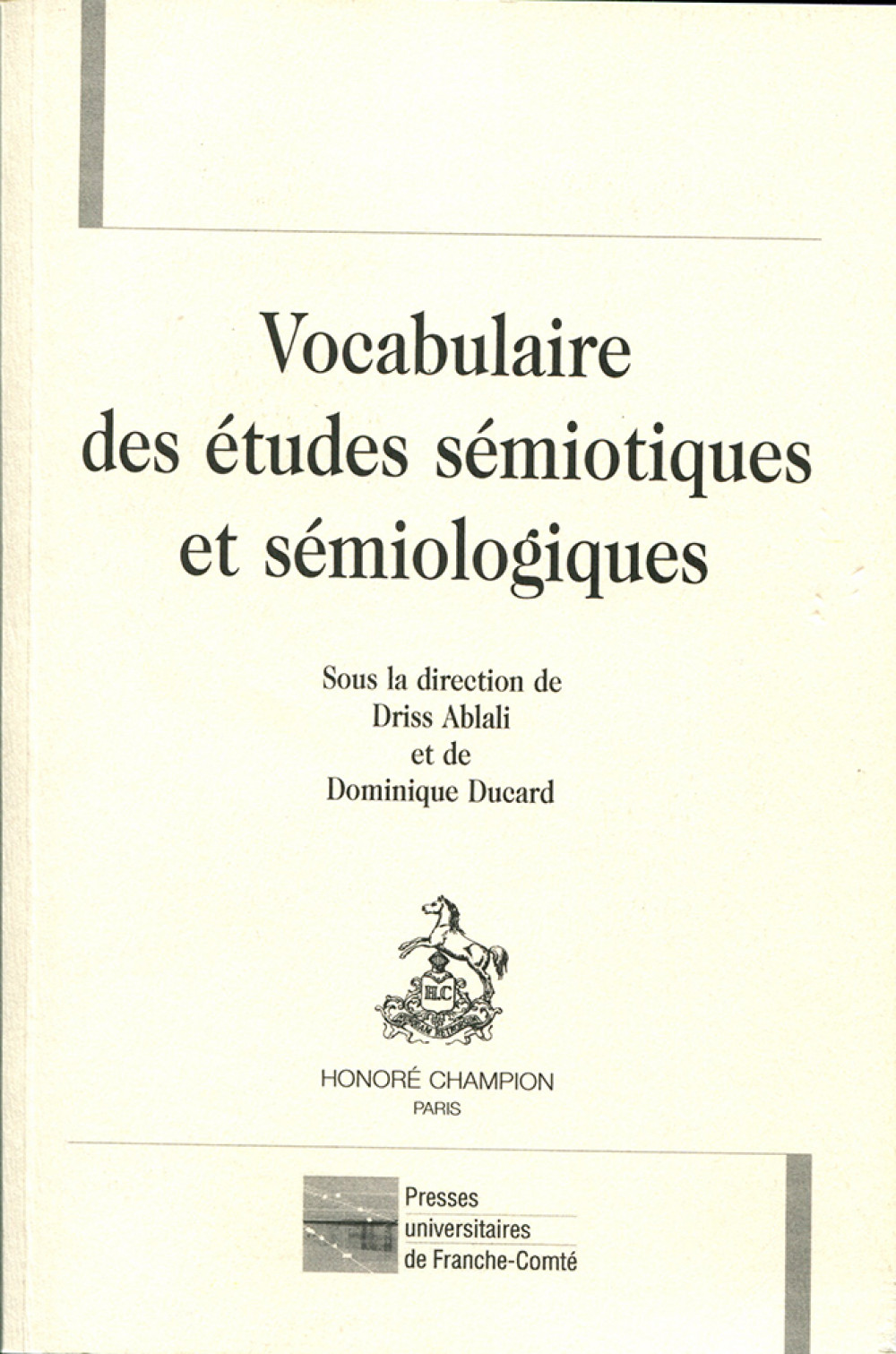 Vocabulaire des études sémiotiques et sémiologiques