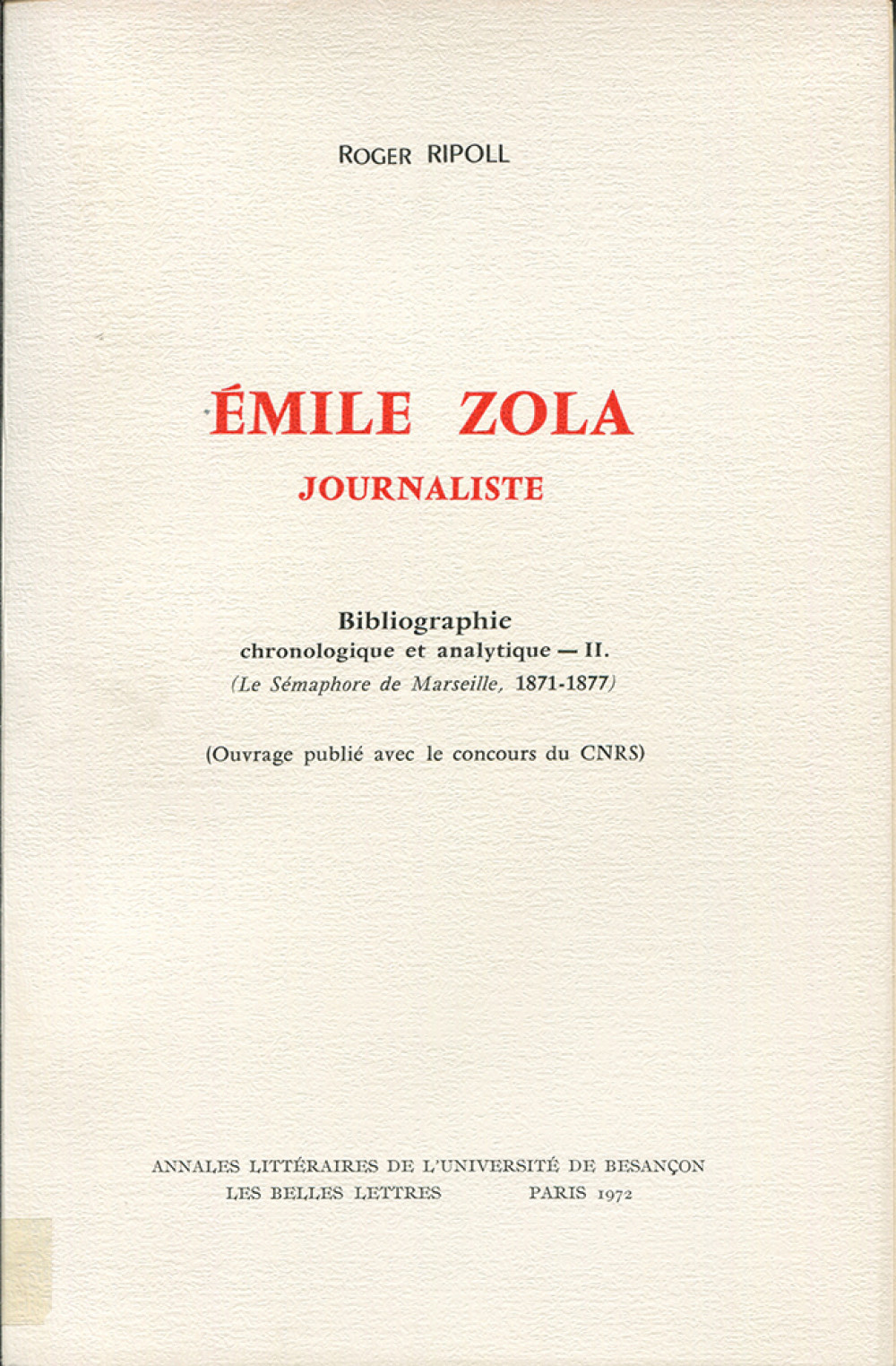 Emile Zola journaliste