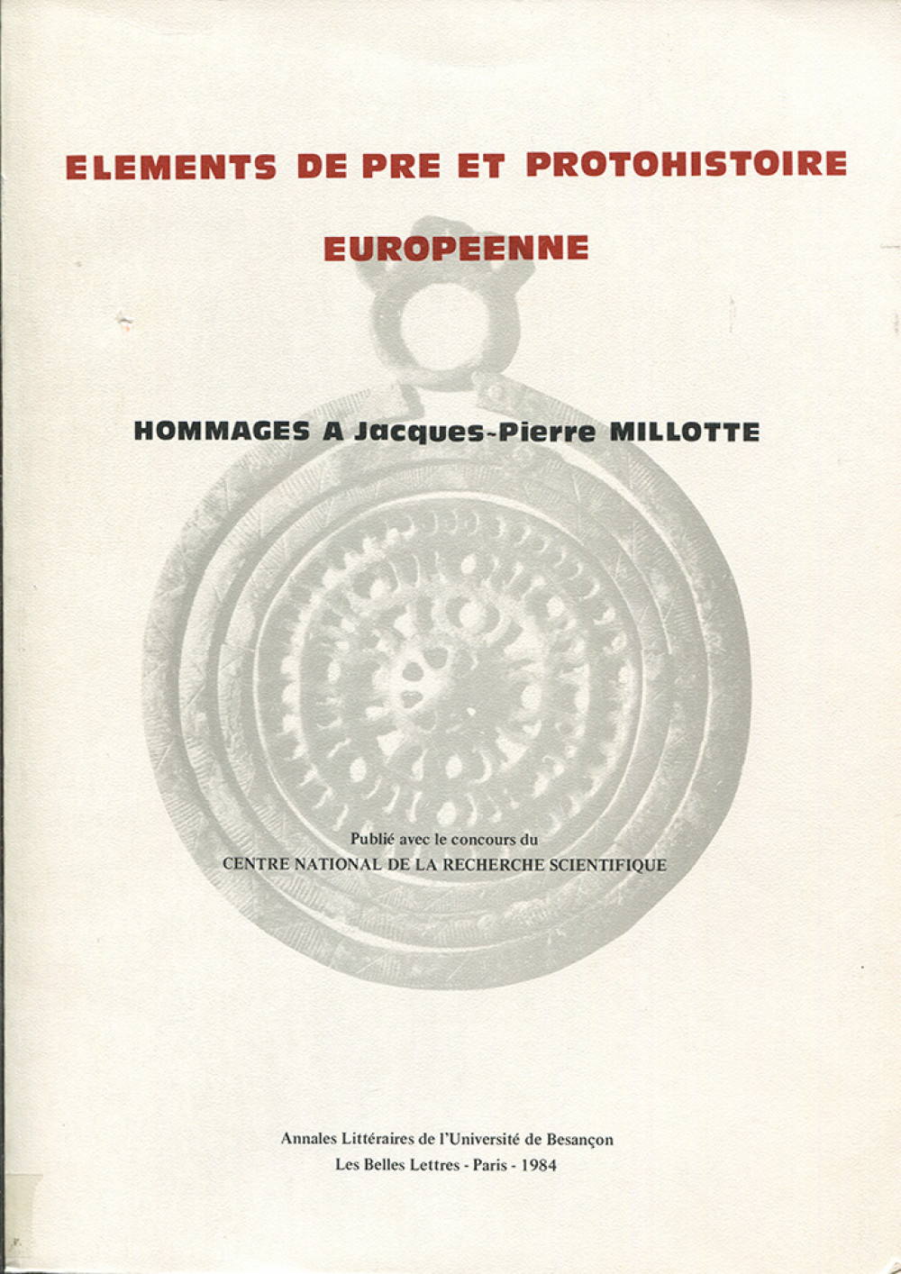 Eléments de pré et protohistoire européenne