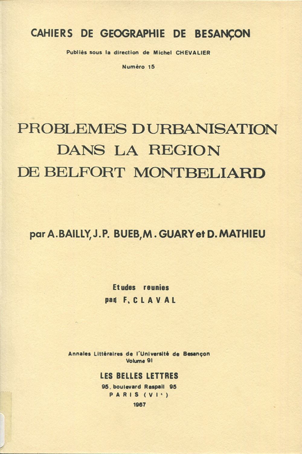 Problèmes d'urbanisation dans la région de Belfort-Montbéliard