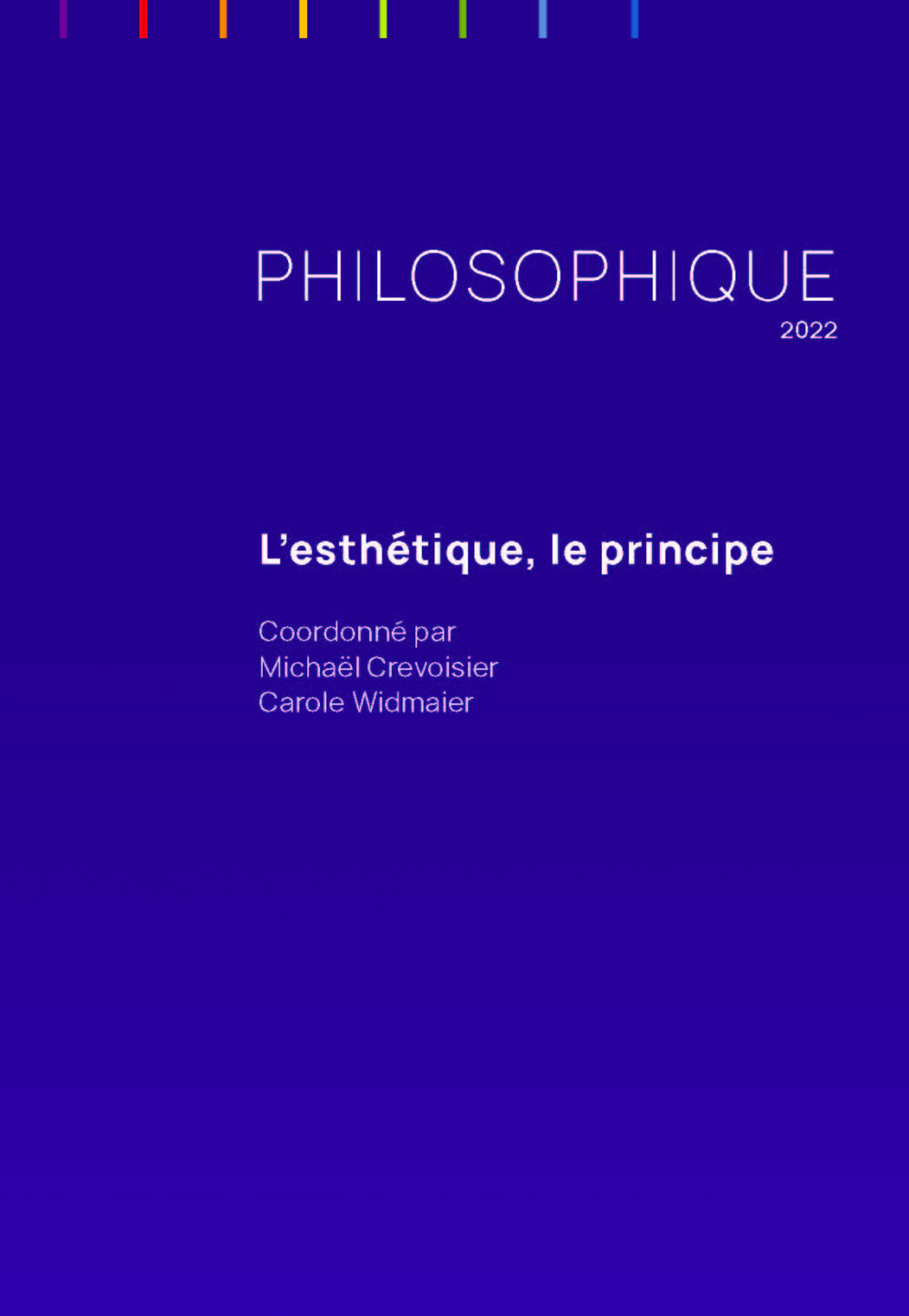 couverture L'esthétique, le principe dirigé par Louis Ucciani