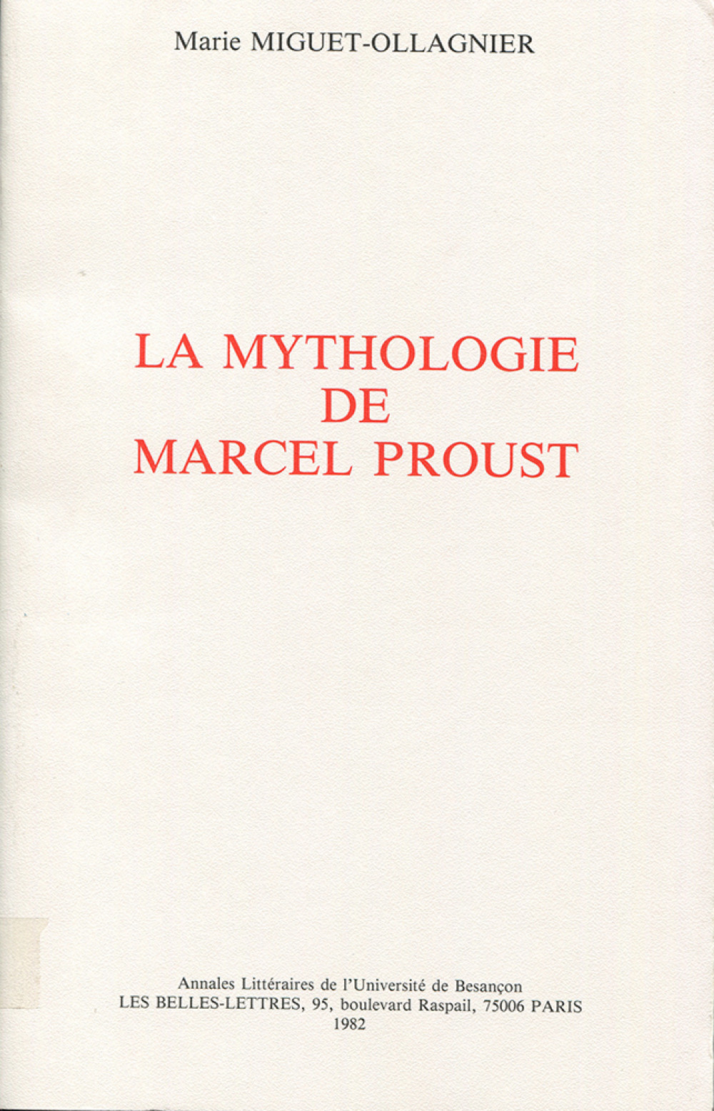 La mythologie de Marcel Proust