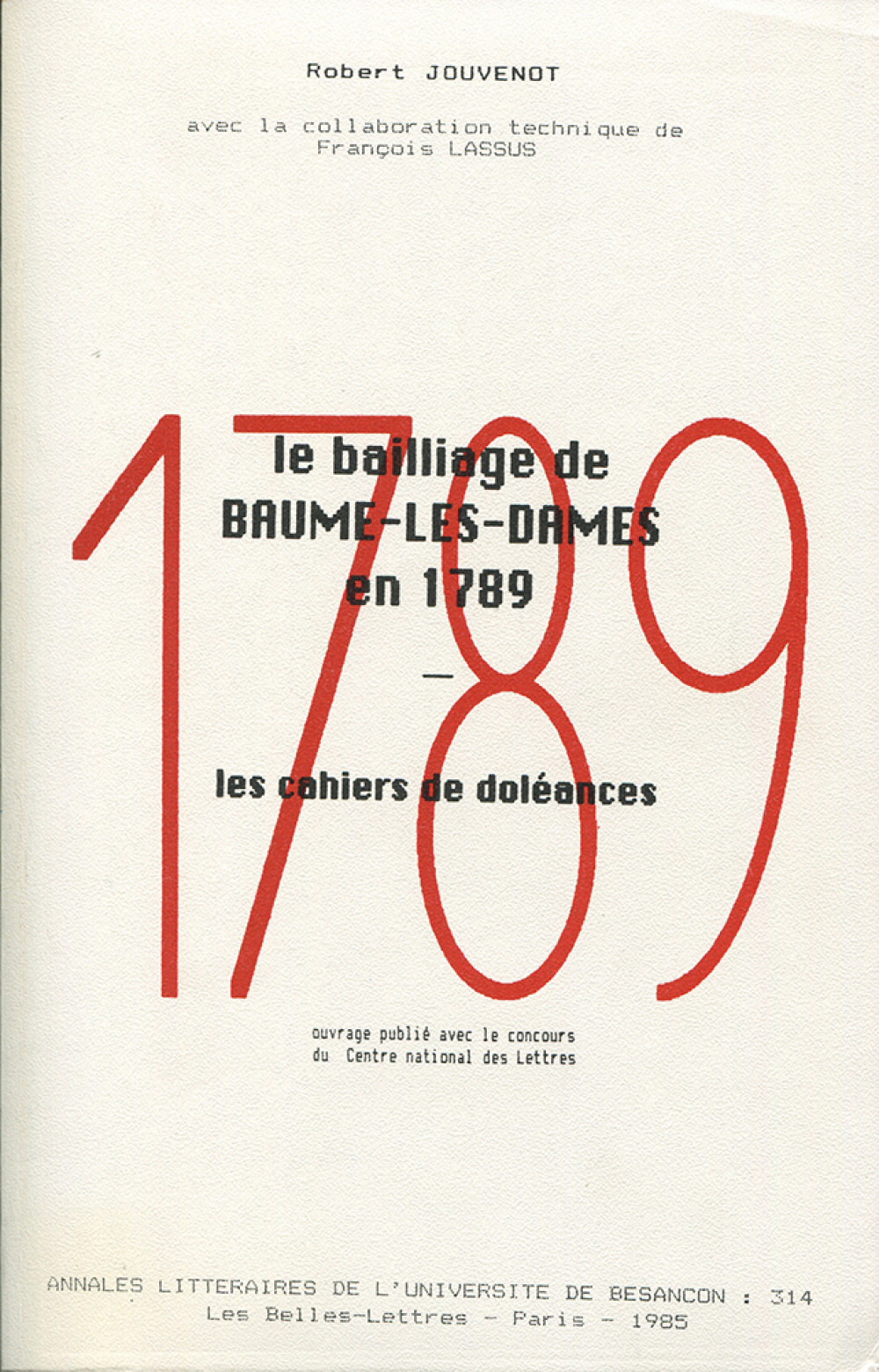 Le bailliage de Baume-les-Dames en 1789