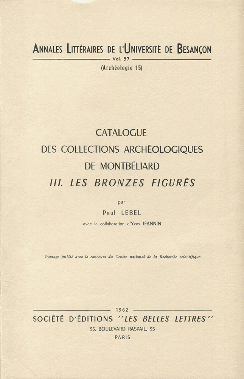 Catalogue des collections archéologiques de Montbéliard III