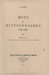 Mots et dictionnaires I (1798-1978)