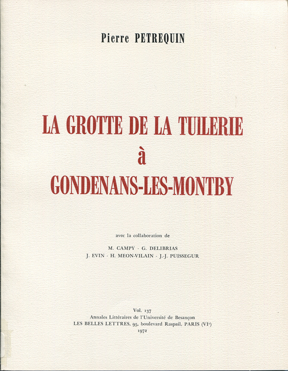 La grotte de la tuilerie à Gondenans-les-Montby