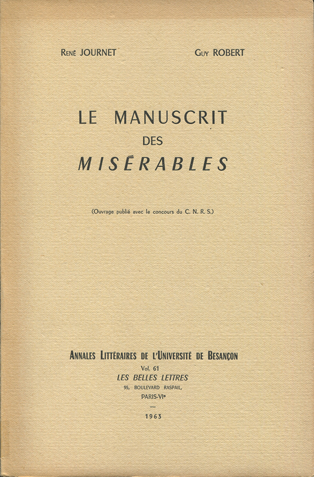 Le manuscrit des "Misérables"
