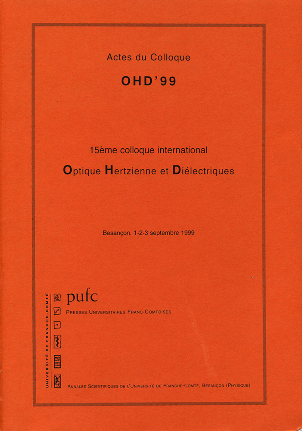 Colloque OHD'99 (optique) septembre 1999