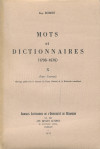 Mots et dictionnaires VII (1798-1878)